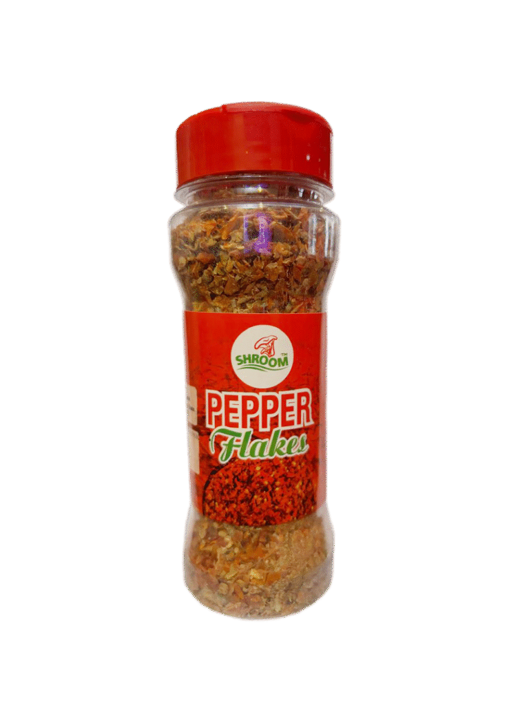 Pepper Flakes in 100g transparent spice bottle